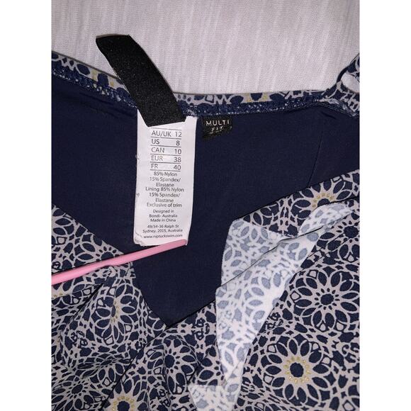 Nip Tuck Swim Floral Blue One Piece Swimsuit Multi Fit Cup Size 8 - Picture 5 of 7